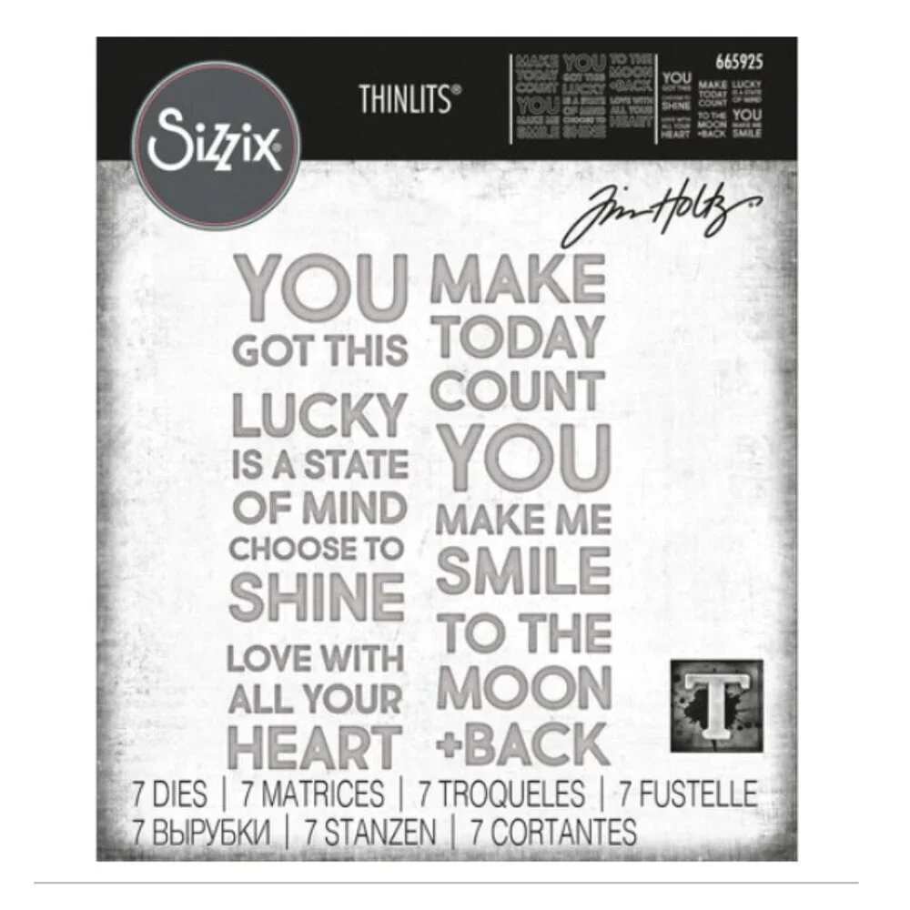 Sizzix Thinlits Die Set 7PK - Bold Text #2 by Tim Holtz - 665925 - NWT